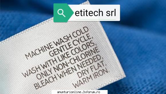 etitech srl produce si distribuie etichete textile pentru confectii, si etichetele imprimate sunt de