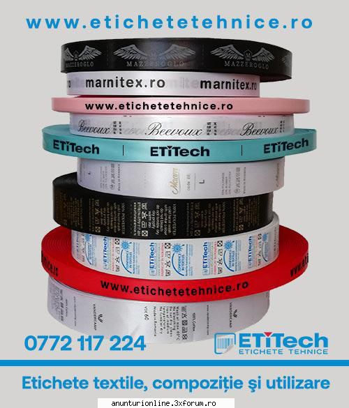 Productie etichete textile - Imprimam etichete textile personalizate pe suport - Servicii